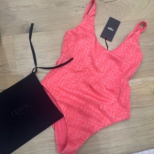Fendi pink one piece swimsuit